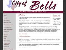 Tablet Screenshot of cityofbells.org
